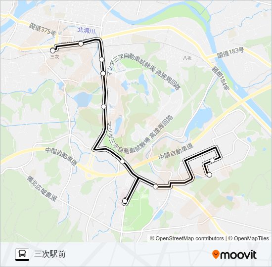 三次市内線 Bus Line Map