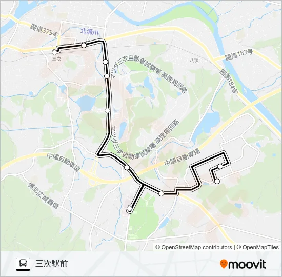 三次市内線 Bus Line Map