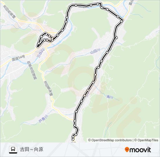 高田南部線 バスの路線図