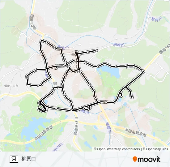 ひまわりバス Bus Line Map