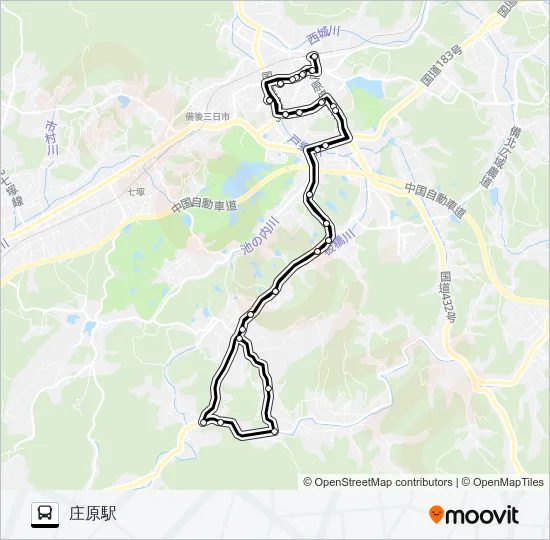 三良坂実留線 Bus Line Map