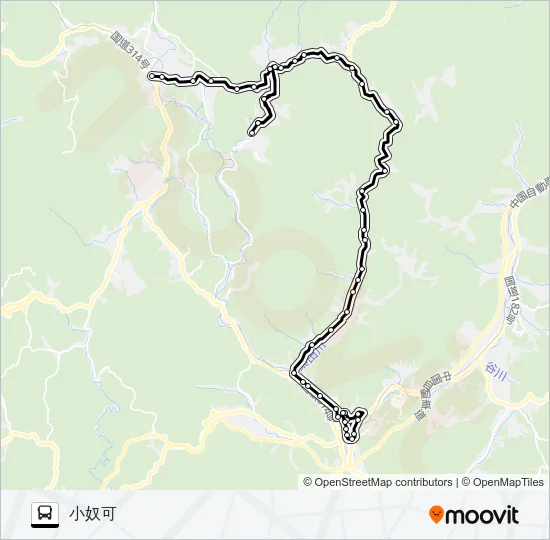 小奴可線（粟田） Bus Line Map