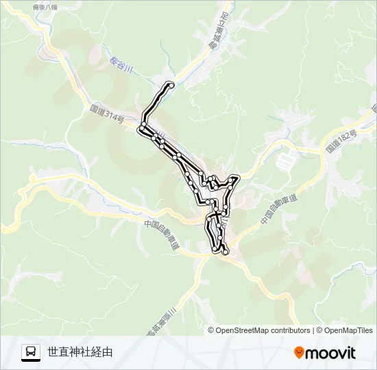 東城市街地循環バス Bus Line Map