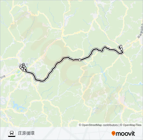高速：東城～庄原線 Bus Line Map