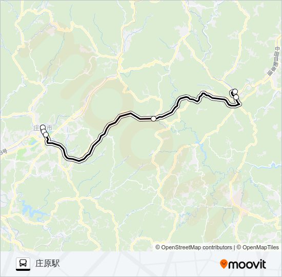 高速：東城～庄原線 Bus Line Map