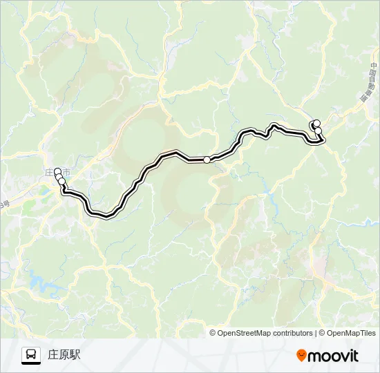高速：東城～庄原線 Bus Line Map