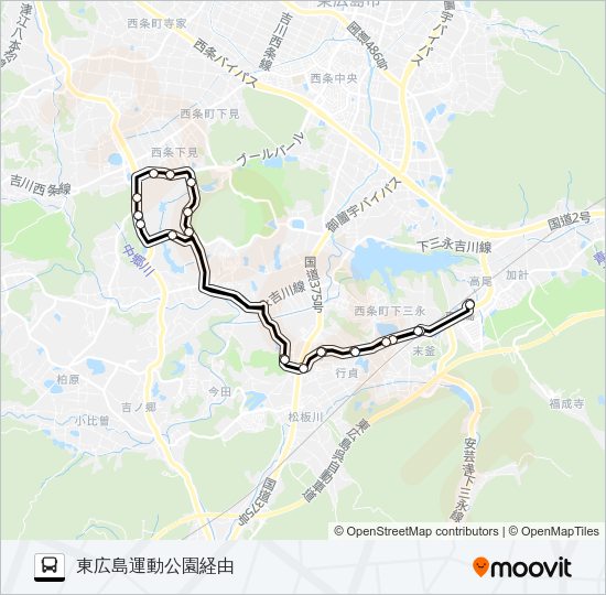 西条線 Bus Line Map