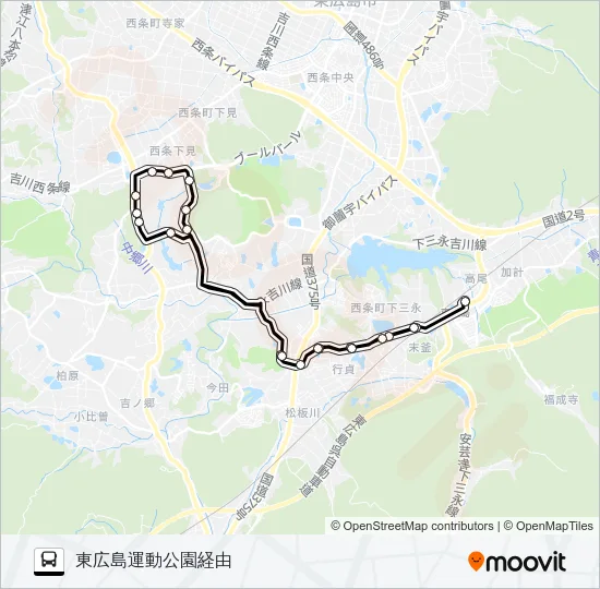 西条線 バスの路線図