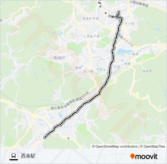 西条線 バスの路線図