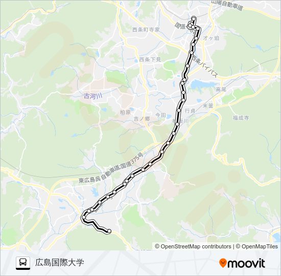 西条線 バスの路線図