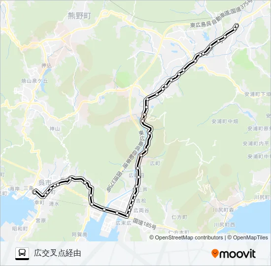 西条線 バスの路線図
