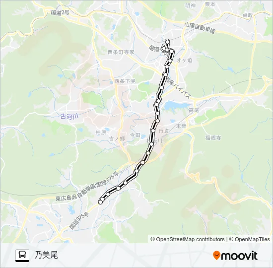 西条線 バスの路線図