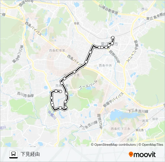 西条線 バスの路線図