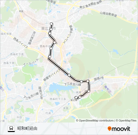 西条線 Bus Line Map