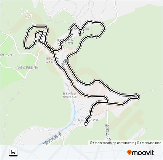 秋芳洞循環バス Bus Line Map