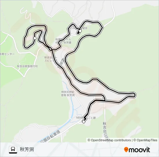秋芳洞循環バス バスの路線図