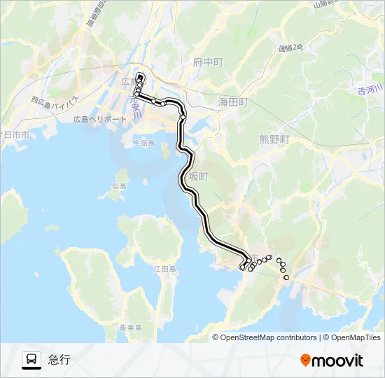 高速：クレアライン バスの路線図