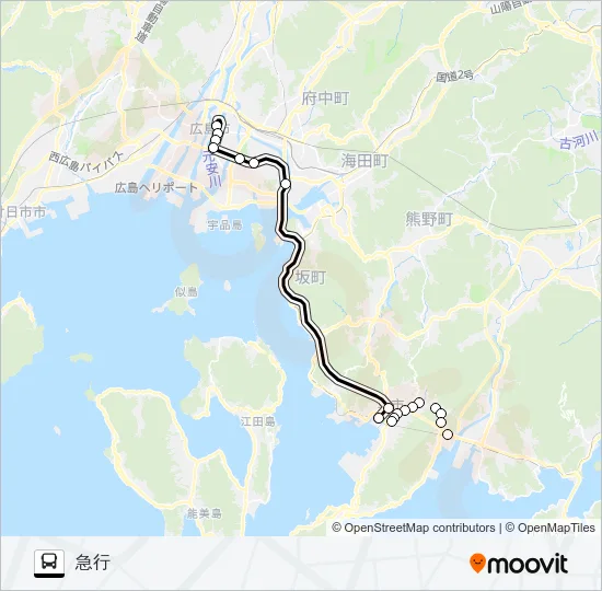 高速：クレアライン バスの路線図