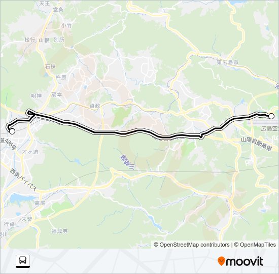 西条エアポートリムジン Bus Line Map