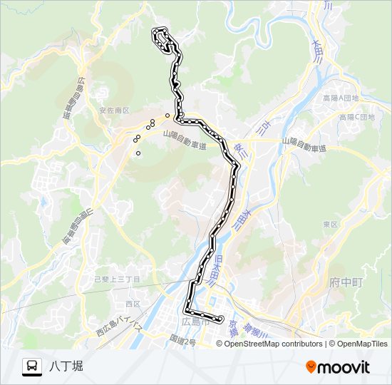 70H Bus Line Map