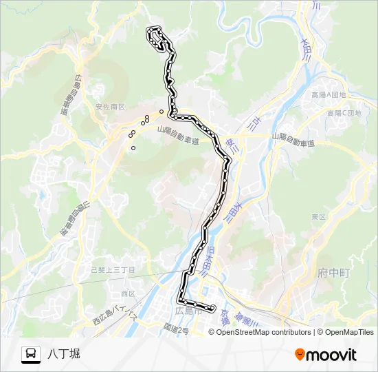 70H Bus Line Map