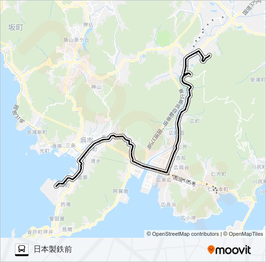 11-N Bus Line Map