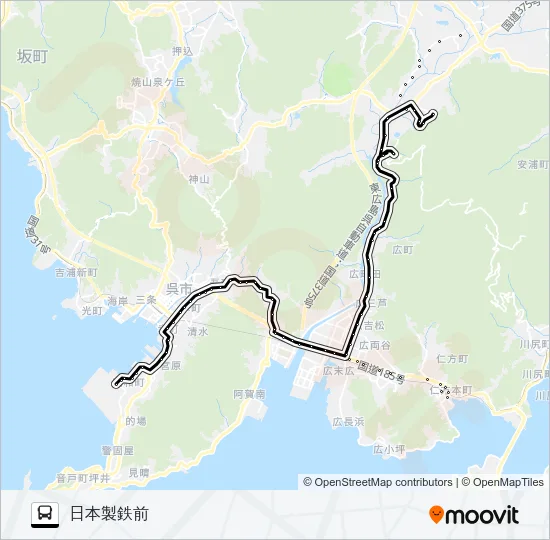11-N Bus Line Map
