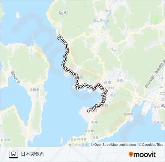 34-N バスの路線図