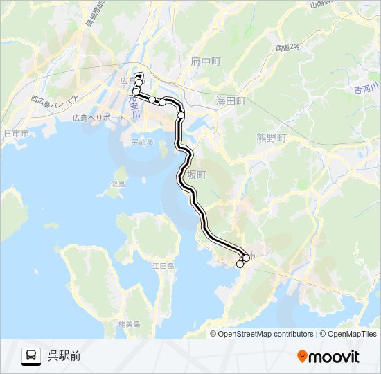 高速：クレアライン バスの路線図