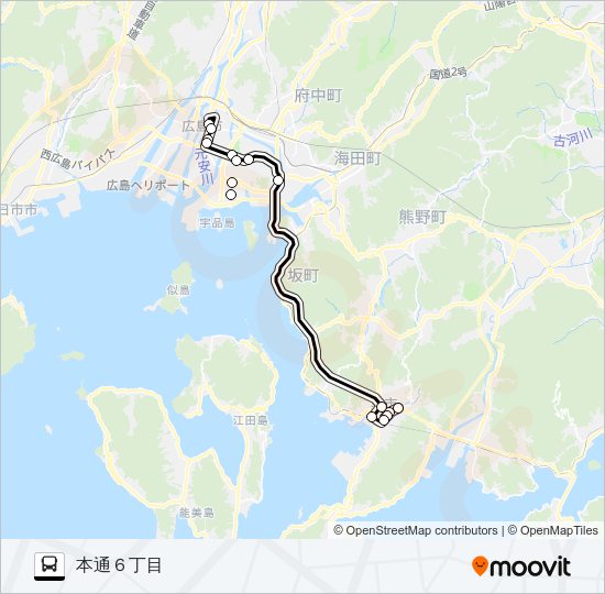 高速：クレアライン Bus Line Map