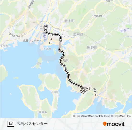 高速：クレアライン バスの路線図
