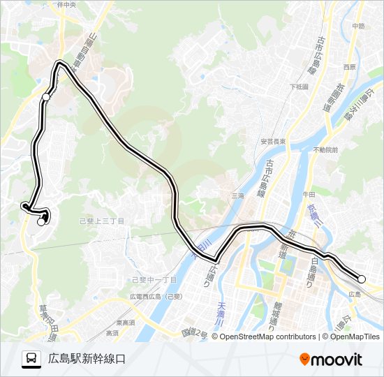 ジアウトレット広島線 Bus Line Map