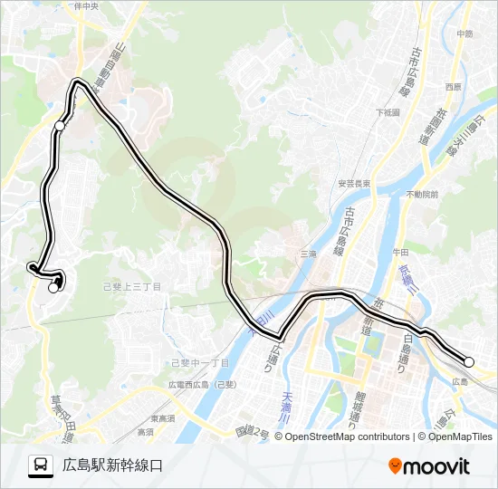ジアウトレット広島線 Bus Line Map