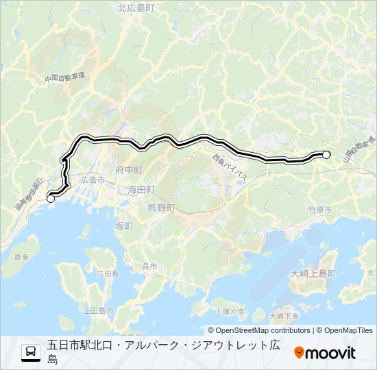 広島空港アクセス路線 Bus Line Map