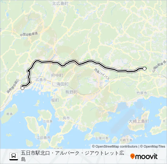 広島空港アクセス路線 Bus Line Map