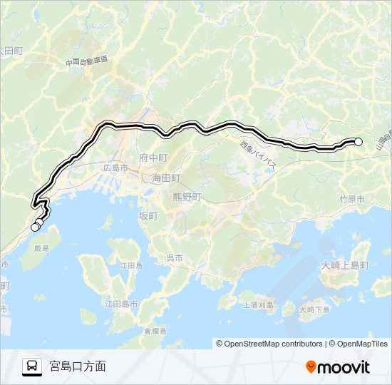 広島空港アクセス路線 Bus Line Map