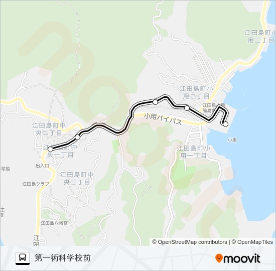 小用・術科学校 Bus Line Map