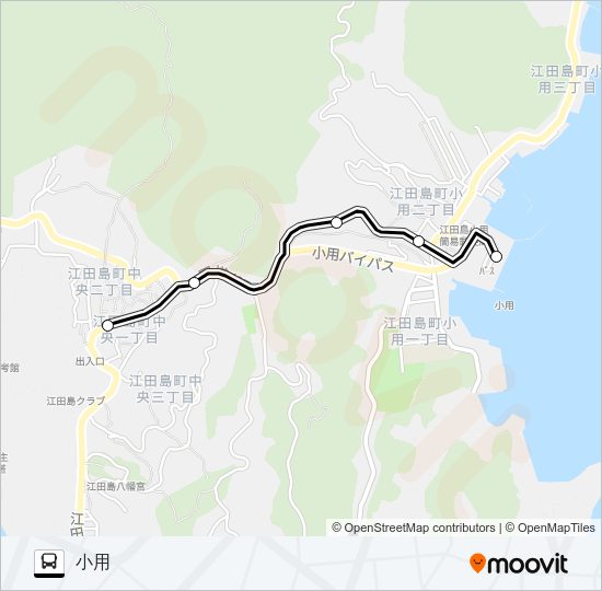 術科学校・小用 Bus Line Map