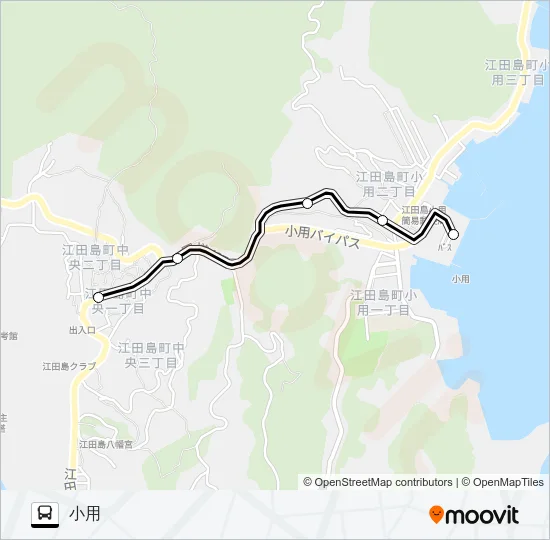術科学校・小用 Bus Line Map