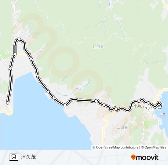 小用・大原・津久茂 Bus Line Map