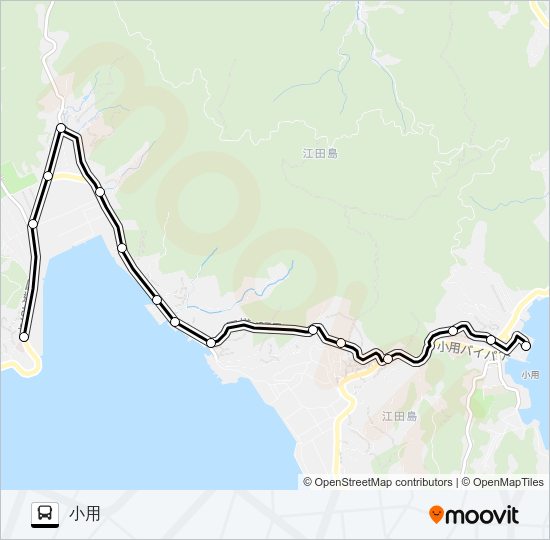 津久茂・大原・小用 Bus Line Map