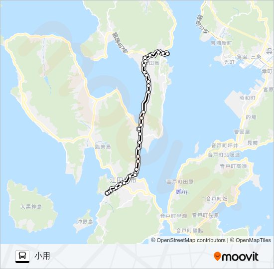深江・市役所・小用 Bus Line Map