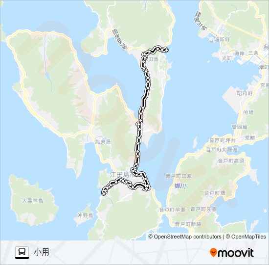 須野本・大君・小用 Bus Line Map