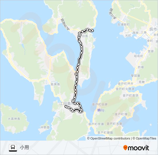 大柿高校・大君・小用 Bus Line Map