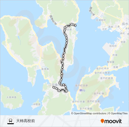 小用・大君・大柿高校 Bus Line Map