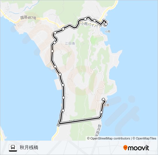 小用・山田・秋月桟橋 Bus Line Map
