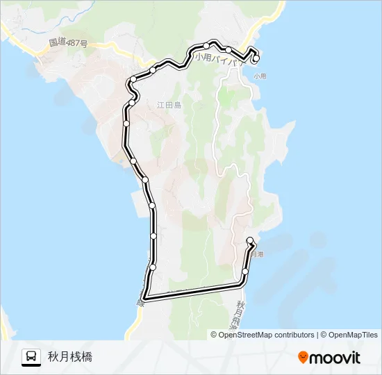 小用・山田・秋月桟橋 Bus Line Map