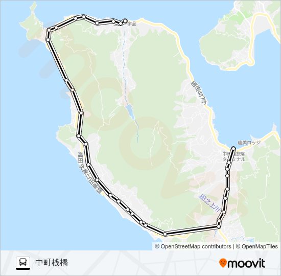 三高桟橋・是長・中町桟橋 Bus Line Map