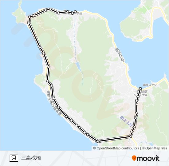 中町桟橋・是長・三高桟橋 Bus Line Map