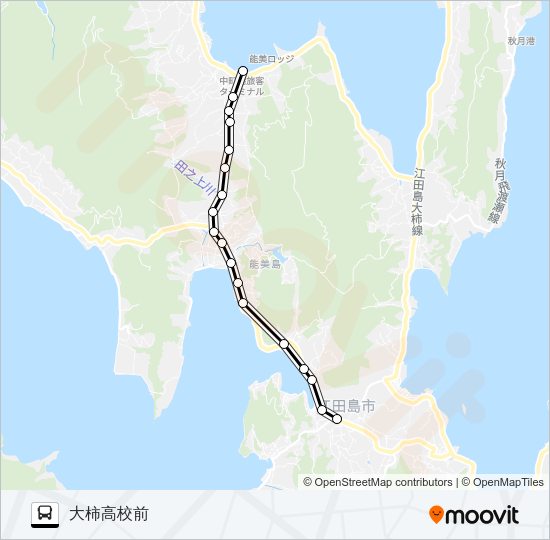 中町桟橋・鹿川・大柿高校 Bus Line Map
